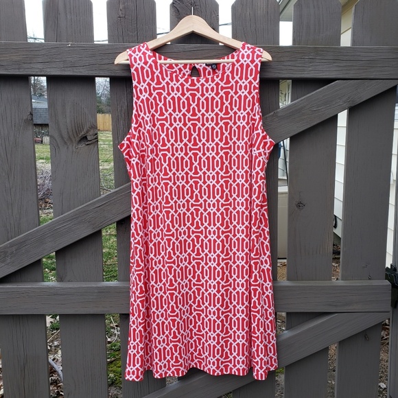 George Dresses & Skirts - George Womens Orange-Red and White XL Dress